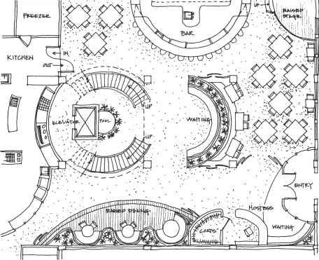 Circular Restaurant Plan Architecture, Restaurant Space Planning, Fancy Restaurant Floor Plan, Human Dimension And Interior Space, Wedding Hall Floor Plan, Clubhouse Floor Plan Design, Bistro Floor Plan, Train Station Floor Plan, Office Floor Plan Ideas