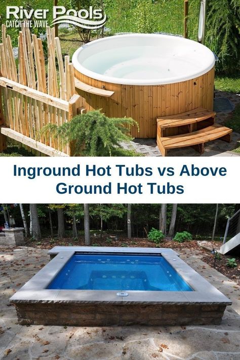 Outdoor Inground Hot Tub Ideas, I Ground Hot Tub, Hot Tub Inground, Inground Hot Tub Ideas Backyard, Fiberglass Hot Tub Ideas, Above Ground Jacuzzi Ideas, Hot Tub In Ground, In Ground Spa Small Backyards, Inground Spa Ideas