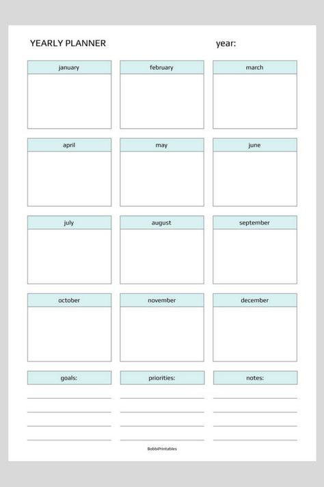 Free Simple Yearly Planner Printable #free #printable #yearlyplanner #planner #printables #yearly Free Yearly Planner Printable, Yearly Planner Ideas, Year Planner Ideas, Yearly Planner Template, Yearly Planner Printable, Money Binder, At A Glance Planner, Budget Planner Free, Homework Planner