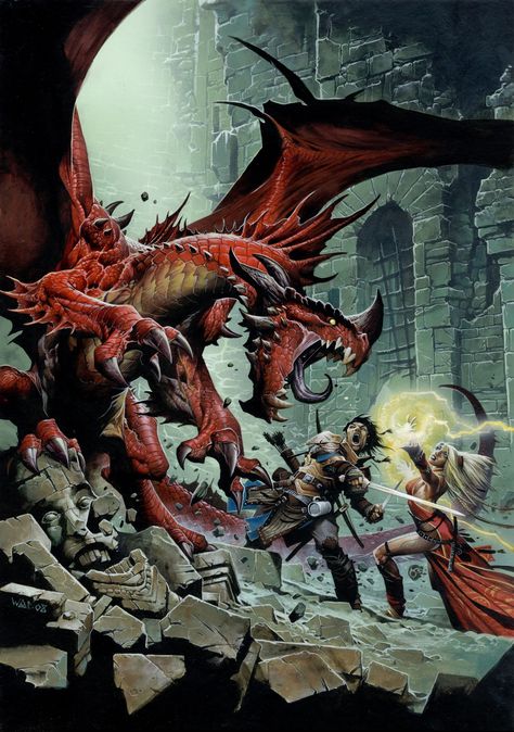 Pathfinder cover from Core Rulebook Wayne Reynolds, Dragons Art, Dungeons And Dragons Art, Pathfinder Rpg, Dungeon And Dragons, Forgotten Realms, Fantasy Stuff, Dragon Artwork, Cover Artwork