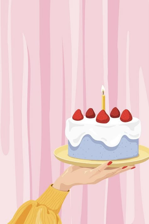 Birthday Backgrounds, Birthday Cake Illustration, Celebration Illustration, Cake Background, Wallpaper Food, Happy Birthday Illustration, Food Illustration Design, Cake Wallpaper, Birthday Party Background