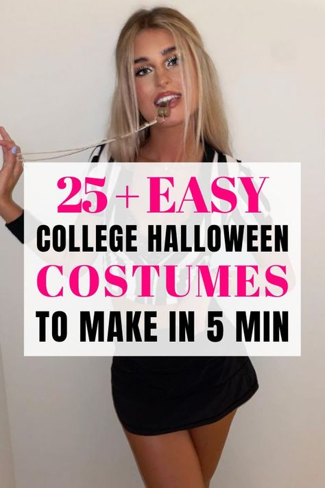 Waited until the last minute to get a halloween costume? Check out these 29 last minute college halloween costumes. So many cute and easy ideas for college halloween costumes!! East Halloween Costumes, College Costumes Halloween, Cheap Easy Halloween Costumes, Funny Halloween Costumes Women, Hot College Halloween Costume Ideas, Easy Costumes Women, Cute College Halloween Costumes, Quick N Easy Halloween Costumes, Halloween Costume Ideas College