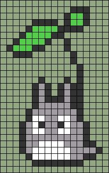 Pixel Art Korok, Soot Sprite Cross Stitch Pattern, Pixel Art Pattern Ghibli, Pixel Art Pattern Studio Ghibli, My Neighbor Totoro Pixel Art, Crochet Grid Patterns Studio Ghibli, Hunter Hunter Pixel Art, Totoro Pixel Grid, Jiji Pixel Art