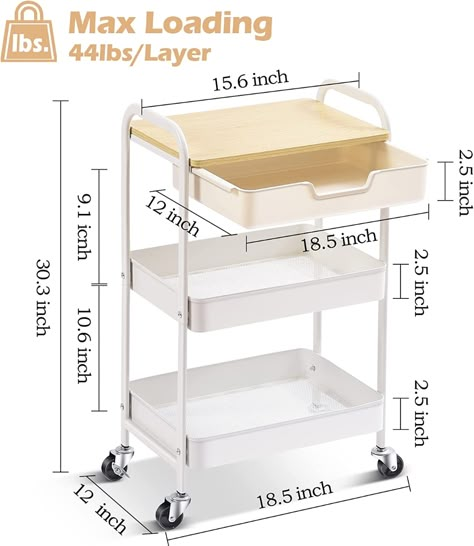 Drawer On Wheels, Makeup Cart Rolling, Trolly Aesthetic, Utility Cart Organization, Diy Rolling Cart, Rolling Cart With Drawers, Office On Wheels, Storage On Wheels, Office Cart