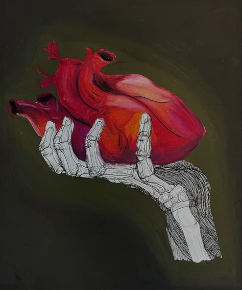 #Artfinal #oilpastel #aesthetic #art #human #anatomy #art #penlinework #realisticheartdrawing #bonestructure #drawing #APartthesis Heart Anatomy Art Aesthetic, Heart In Hands Drawing, Atomically Accurate Heart, Human Heart Drawing Aesthetic, Human Heart Art Aesthetic, Hand Heart Painting, Human Heart Aesthetic, Realistic Heart Painting, Human Heart Painting