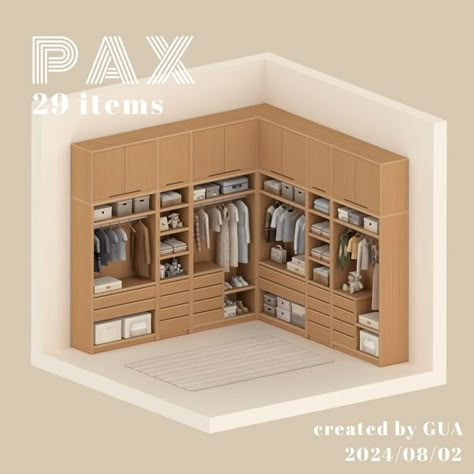 2024/08 Combination Wardrobe Kit(Preview) | Patreon Sims 4 Build Buy Cc, Build Buy Cc, Sims Furniture, Mod Furniture, Corner Wardrobe, Hang Clothes, Furniture Cc, Sims 4 Cc Shoes, The Sims 4 Packs