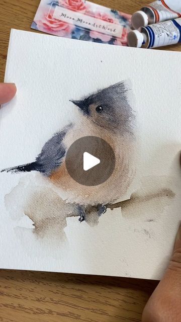 Watercolor Birds Tutorial Step By Step How To Paint, Watercolor Birds Easy, Watercolor Birds Tutorial, Bird Painting Diy, Watercolour Birds, Bird Watercolor Art, Bird Painting Acrylic, Watercolor Paintings Of Animals, Bird Artists