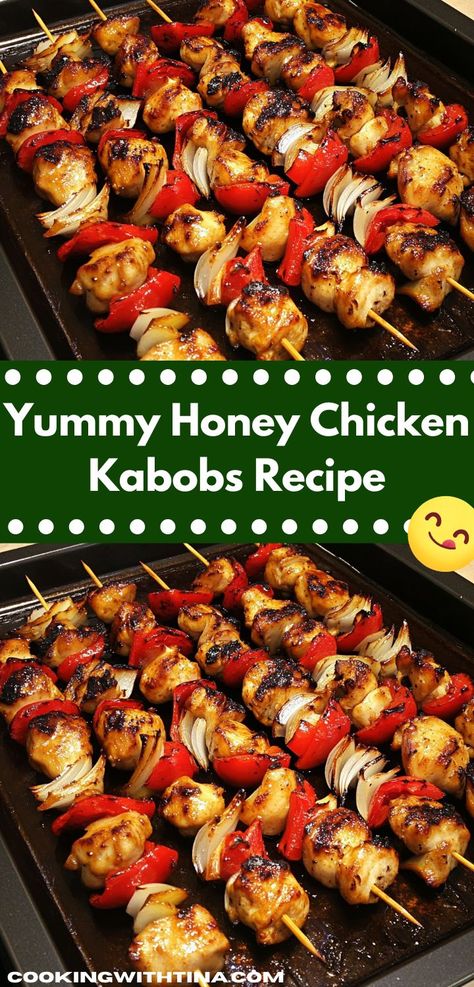 Searching for quick dinner recipes that impress? These Yummy Honey Chicken Kabobs are not only flavorful but also easy to make. Ideal for busy weeknights, they’ll satisfy even the pickiest eaters at your table. Honey Chicken Kabobs, Chicken Kabob Recipes, Grilling Kabobs, Hearty Chicken, Kabob Recipes, Chicken Kabobs, Easy Summer Meals, Honey Chicken, Yummy Chicken Recipes