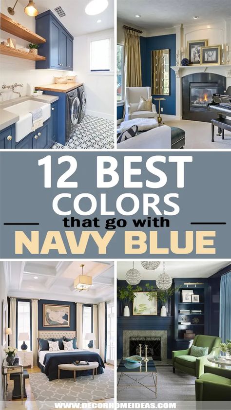 Blue Accent Wall Living Room, Blue Living Room Color Scheme, Blue Accents Living Room, Blue And Cream Living Room, Blue Living Room Color, Blue Family Rooms, Navy Blue Rooms, Navy Blue Furniture, Blue Furniture Living Room