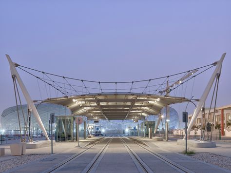 Cable Structure Architecture, Cable Architecture, Cable Structure, Sustainable Development Projects, Tram Station, Education City, Monash University, Eden Project, Passive House