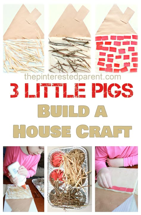 3 Little Pigs Activities, Fairy Tales Preschool Activities, Nursery Rhyme Crafts, Fairy Tales Preschool, Fairy Tale Activities, Fairy Tale Crafts, 3 Little Pigs, Pig Crafts, Fairy Tale Theme