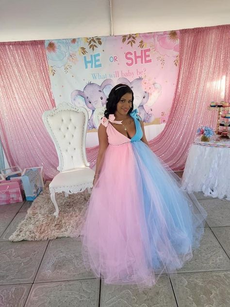 Dress idea Gender Reveal Outfits For Mom, Gender Reveal Dresses For Mom, Gender Reveal Outfit For Mom, Gender Reveal Outfit, Gender Reveal Dress, Mermaid Wedding Dress With Sleeves, Gender Reveal Outfits, Gender Reveal Baby Shower Themes, Baby Gender Reveal Party Decorations