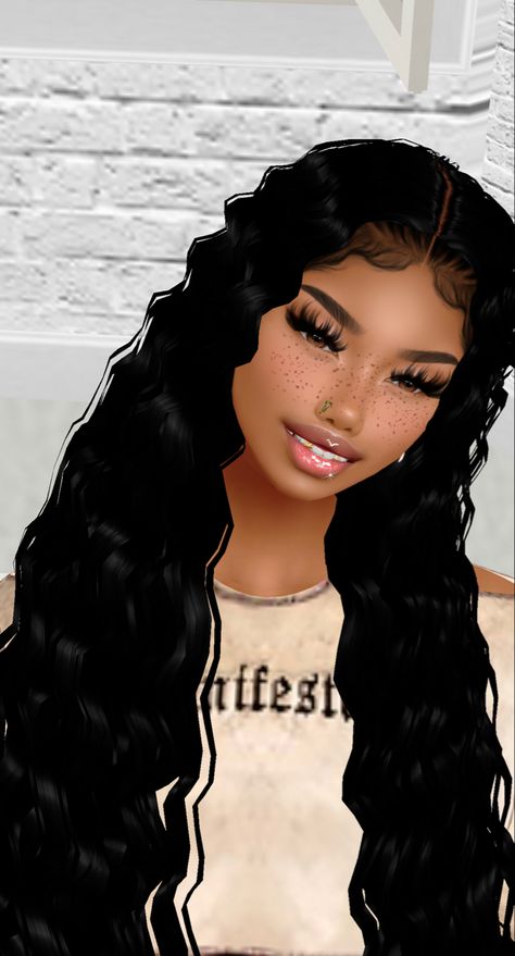 Imvu Curly Hair, Imvu Baddie, Imvu Aesthetic, Girl Digital Art, Imvu Girl, Sims 4 Black Hair, Imvu Outfits Ideas, Sims 4 Cc Kids Clothing, Imvu Outfits Ideas Cute