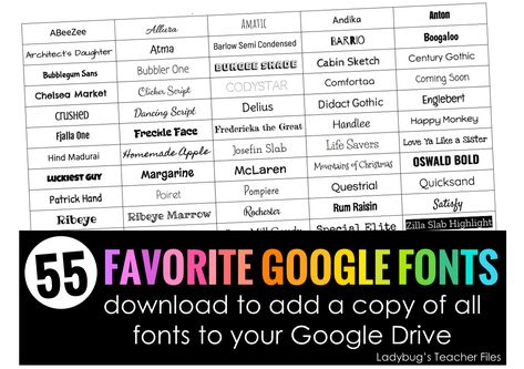 55 Favorite Google Fonts | Ladybug's Teacher Files | Bloglovin’ Fonts With Numbers, Best Google Fonts, Fonts For Numbers, Fonts Copy And Paste, Best Cursive Fonts, Teacher Fonts, Fonts Bubble, Name Fonts, Fonts For Instagram