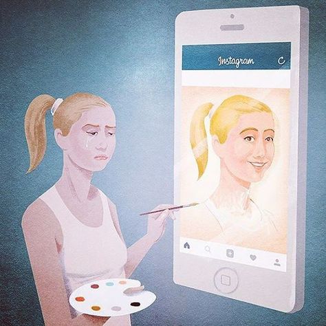 Unfortunately this is the mostly truth of social media... Ilustrasi Satir, Satirical Illustrations, Social Media Art, Meaningful Pictures, Social Art, Deep Art, Meaningful Art, Freelance Illustrator, Modern Life