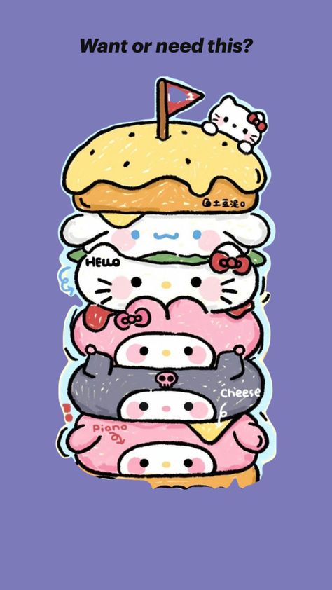 Need of want? Sanrio Burger, Need This, Collage