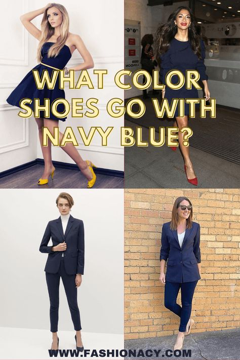 What Color Shoes Go With Navy Blue? Navy Pants Office Outfit, Navy Blue And Black Work Outfit, Navy Blue Pants Business Casual Women, Women’s Navy Suit Outfit, Navy Blue Work Dress, How To Style A Navy Blue Jumpsuit, Navy Blue Dress With Blazer, Navy Blue Work Outfits For Women, Navy Blue Outfit Black Woman