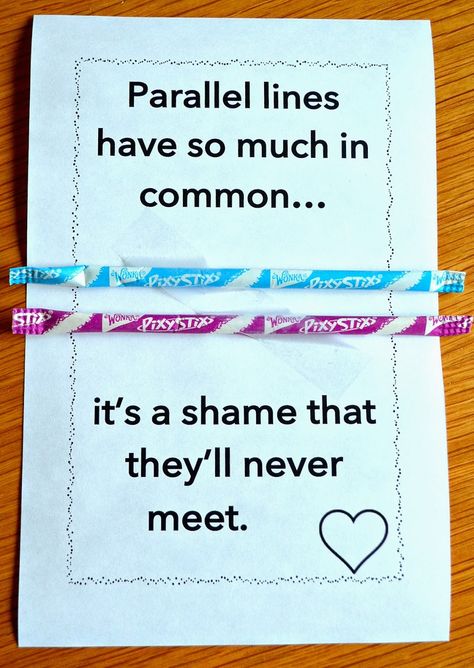 FREE Parallel Lines Poster Cards - Print these humorous parallel lines cards for Valentine's Day or hand them out as mini-posters at any time of the year! I add candy sticks or pencils to the parallel lines to make a fun, math-y Valentine's Day card! Lines On Teacher, Coordinate Plane Pictures Free, Teaching Coordinate Plane, Parallel And Transversal Lines, Distance On A Coordinate Plane, Properties Of Parallelogram, Math Quotes, Math Valentines, Teachers Day Card