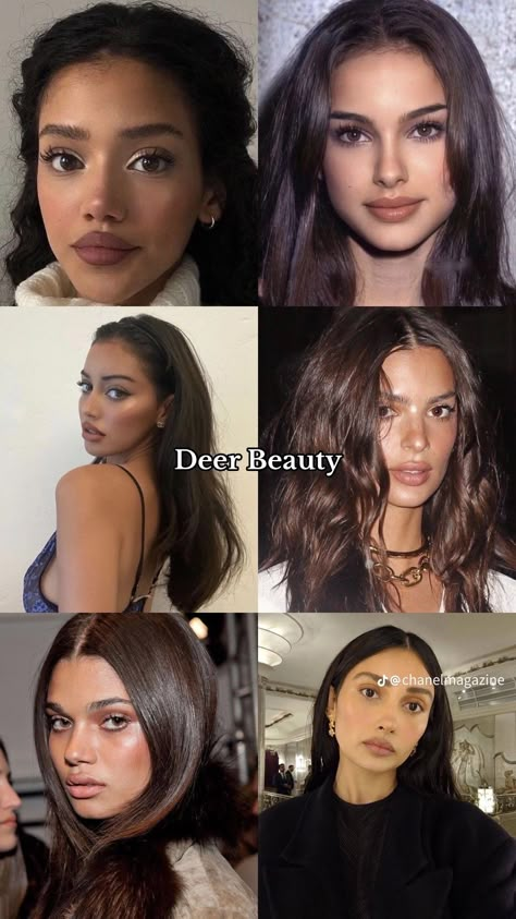 Deer Face Type, Deer Pretty, Beauty Types, Doe Eye Makeup, Deer Face, Makup Looks, Deer Makeup, Types Of Beauty, Models Off Duty Style