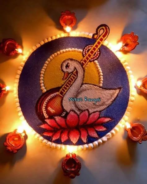 101+ Rangoli Designs || Simple, Diwali, Peacock, & Flower - Wedbook Rangoli Designs Latest Unique, Saraswati Pooja, Best Rangoli Designs, Unique Rangoli Designs, Best Rangoli, Diwali Rangoli Design, Rangoli Designs For Diwali, Rangoli Designs Simple, Rangoli Designs For Competition