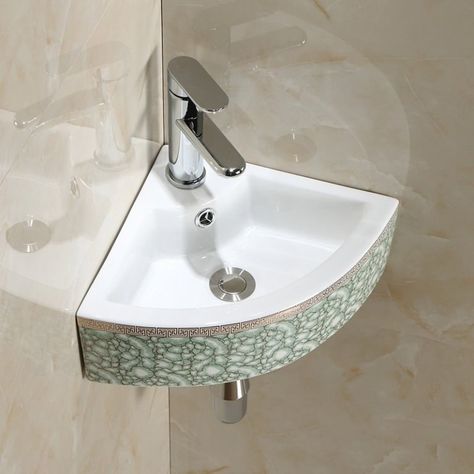 Wash Basin Design, Corner Basin, Bowl Basin, Toilet And Bathroom Design, Corner Sink Bathroom, Small Bathroom Sinks, Kitchen Sink Design, Washbasin Design, Turkish Tiles