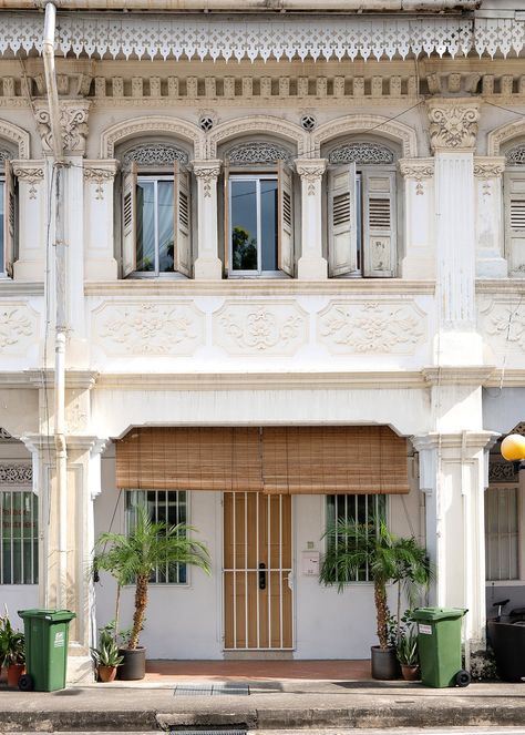 Paper Parasol, Tropical Sun, Wooden Shutters, Conceptual Design, Colonial House, White Houses, Wooden Chair, Door Window, Contemporary Architecture