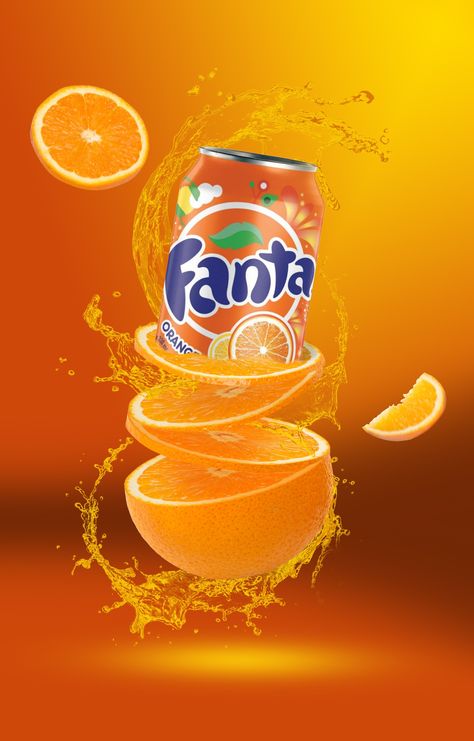 Fanta advertising Soda Poster Design, Photoshop Advertising Poster Designs, Soda Graphic Design, Can Advertising, Drink Advertising Design, Energy Drink Advertising, Food Advertising Poster, Soda Wallpaper, Drink Advertisement