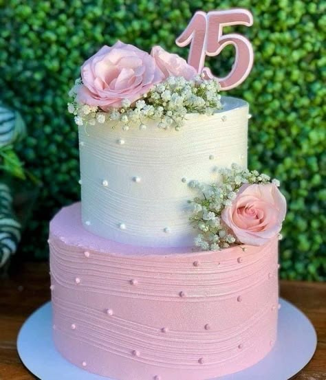 18th Birthday Cake For Girls, Girly Birthday Cakes, Cake Designs For Girl, 15th Birthday Cakes, Tiered Cakes Birthday, Birthday Cake Decorating Ideas, Sweet 16 Birthday Cake, 2 Tier Cake, Stunning Cakes