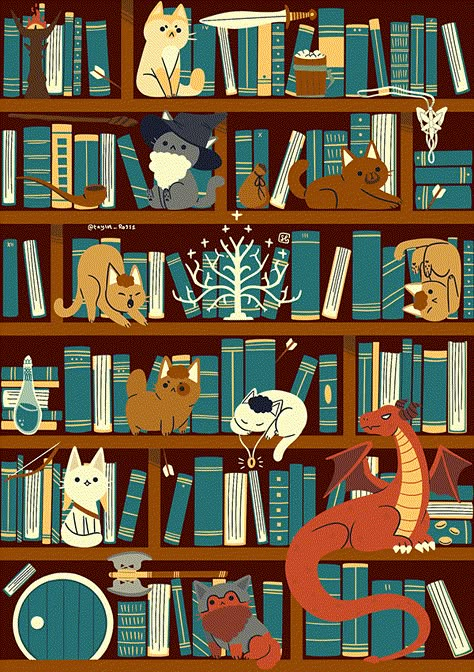 Books And Cats, Library Shelves, Book Wallpaper, Whatsapp Wallpaper, New Adventure, Book Shelf, Cute Wallpaper Backgrounds, The Library, The Ring