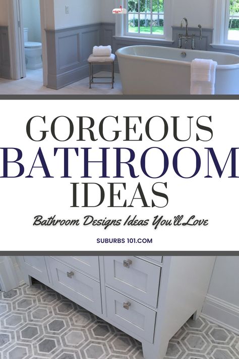 Looking for luxury bathroom ideas for your bathroom renovation? I have curated a collection of gorgeous bathroom design ideas that include nautical bathrooms, white bathrooms, classic white bathrooms and minimalist bathrooms—you will be inspired by these bathroom designs. You will get bathroom shower ideas, bathroom shower tile ideas, bathroom vanity ideas, and bathroom tile ideas, as well as bathroom remodel tips. I hope these bathroom design ideas inspire your bathroom renovation project. Large Bathroom Renovation Ideas, Ideas For Bathroom Remodel, Remodled Bathrooms Ideas, Remodeled Guest Bathroom, Hall Bath Remodel Ideas, Must Have Bathroom Features, Bathroom Tile Ideas Neutral Inspiration Master Bath, Guest Bath Remodel Ideas, Bathroom Floor Tile Ideas 2024