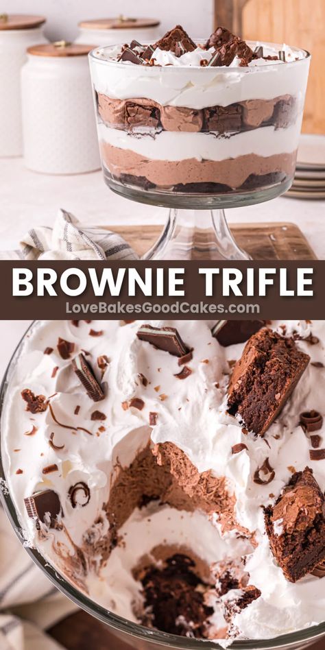 Chocolate Coconut Balls, Brownie Trifle Recipe, Trifle Bowl Recipes, Trifle Dessert Recipes, Food Recipes For Dinner, Brownie Trifle, Coconut Balls, Chocolate Trifle, Trifle Desserts