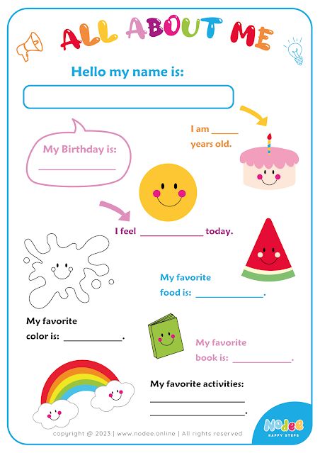 all about me preschool theme All About Me For Kindergarten, All About Me For Preschoolers, All About Me Printable Free Preschool, Preschool Portfolio Ideas, Cda Portfolio, Preschool Portfolio, All About Me Preschool Theme, About Me Poster, Me Preschool Theme