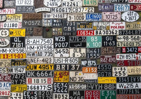 What you need to know about personalised number plates License Plates On Wall, Uk License, Plates On The Wall, License Plate Wall, Personalised Number Plates, Vintage License Plates, Number Plates, Wood Backdrop, Plate Wall