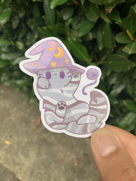 witchy kitty sticker! :o Pixel Game, Ipad Laptop, Ghost Cat, Cute Doodles Drawings, Die Cut Sticker, Cat Hair, Cute Little Drawings, Sticker Ideas, Cute Animal Drawings