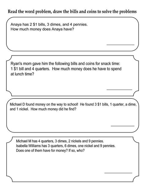 Free Money Word Problems Worksheet Primary Grades Go Math Aligned ...