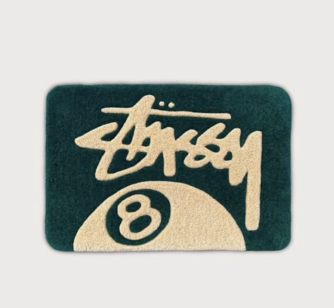 8ball Rug, Stussy 8ball, Room Wishlist, Stem Style, Apartment Living Room Design, Custom Carpet, 8 Ball, Studio Apartment Decorating, Green Rooms