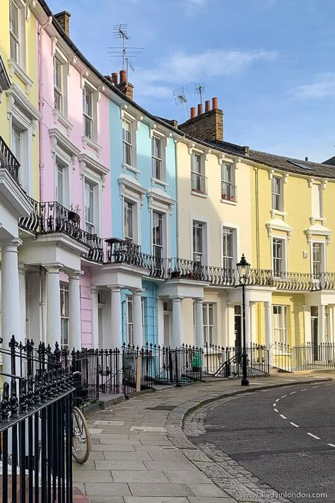 Pastel Houses in Primrose Hill London Walking Tours, London Neighborhoods, London Dreams, London Living, Primrose Hill, London Areas, London Baby, London Summer, London Aesthetic