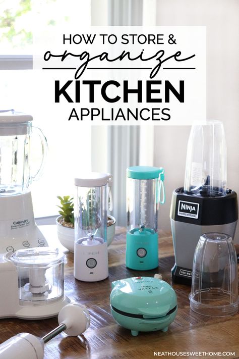 Kitchen Counter Appliances, Organizing Kitchen Countertops, Kitchen Gadgets Storage, Kitchen Appliances Organization, Cabinet Organization Ideas, Kitchen Gadgets Organization, Kitchen Organization Hacks, Small Kitchen Appliance Storage, Modern Dressing Room