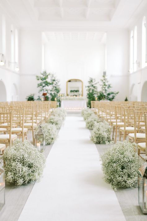 Nestling at the foot of the Slieve Bloom Mountains, Hazel & Andrew said “I do” in Gloster House ❤️ Every moment was a picture of romance, from the ethereal aisle lined with delicate baby's breath to the serene gardens Wedding Aisle Lined With Flowers, Down The Aisle Flowers, Babys Breath Aisle Flowers, Baby’s Breath Down Aisle Wedding, Baby’s Breath Aisle, Outside Wedding Aisle Ideas, Wedding Aisle Florals, Gloster House, Aisle Flowers Wedding