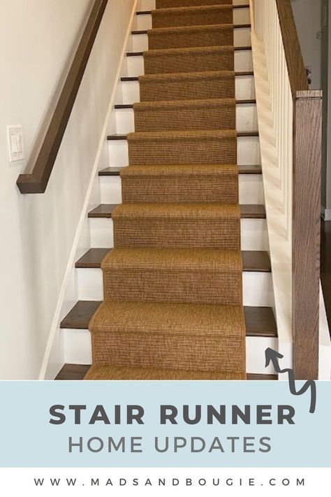 Mads & Bougie - Stair Runner Home Renovation Carpet Stair Runner, Types Of Stairs, One Chicago, Sisal Rugs, Diy Home Projects, Old Carpet, Diy Stairs, Home Renovations, Home Carpet