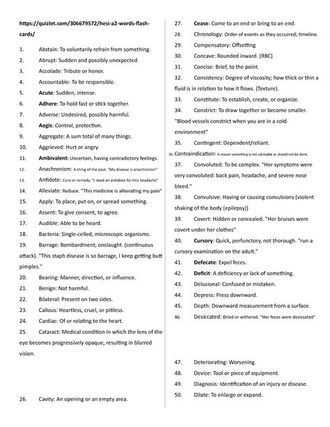 Hesi A2 Vocabulary, Hesi A2 Study Cheat Sheets Vocabulary, Hesi A2 Study Cheat Sheets, Hesi A2 Study Guide, Hesi A2, Order Of Events, College Kids, Dental Hygiene, Flash Cards