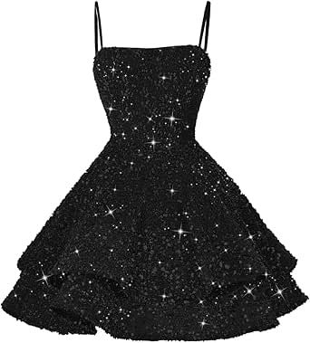 8th Grade Formal Dresses For Teens Black, Sweet 16 Short Dresses, Bday Dresses For Teens, Birthday Dresses For Teens, Sparkly Short Dresses, Birthday Outfits For Teens, Gr 8 Grad Dresses, Black Sparkly Dresses, Short Party Dress Formal