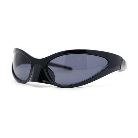 Here is a trending style fresh off the runway. Iconic 1990s wrap around dimensional thick plastic narrow rectangular sport sunglasses. Unique mask style nose covering bridge. Simple yet sophisticated, these will show them your swagger right off the bat! Made with a premium plastic base frame with 100% UV400 polycarbonate lenses. (b799) Size: 5 11/16" (145mm) x 1 5/8" (40mm).  Color: Black.  Gender: unisex.  Age Group: adult. Runway Iconic, Thrift Manifestation, 90s Sport, Sunglasses Unique, Unique Masks, Mask Style, Unique Sunglasses, Cool Shades, Face Accessories