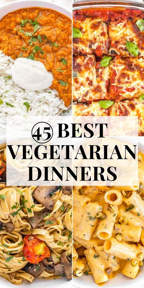 Easy Vegetarian Dinner Recipes, Family Vegetarian Meals, Meatless Meals Healthy, Vegetarian Dinner Recipes, Plant Based School, Easy Vegetarian Dinner, Meatless Dinner, Tasty Vegetarian Recipes, Vegetarian Dinners