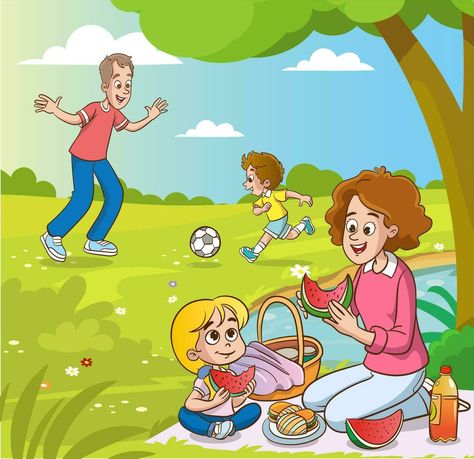 active recreation family with children. Having picnic on sitting blanket,quality time together, walking, spending time, having fun, together in park on green lawn. Picture Description For Kids, Picnic Family, Picnic Pictures, Earth Science Lessons, Picture Comprehension, Spending Time With Family, English Learning Books, Community Helper, Family Drawing