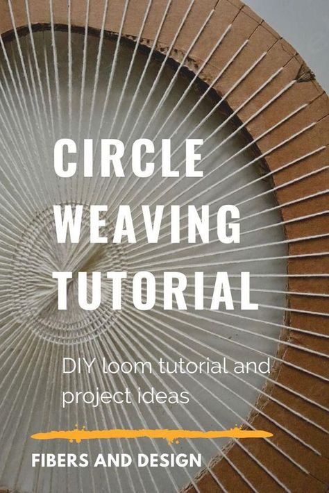 Weave on a round loom. Learn how to create a round loom with cardboard. Use the round loom to create circle weaving projects. Round Weaving Diy, Round Weaving Loom Projects, Circular Weaving Wall Hangings, How To Make A Weaving Loom Diy, Circular Weaving Tutorial, Round Weaving Wall Hangings, Woven Wall Hanging Diy, Circular Loom Weaving, Circular Weaving Loom