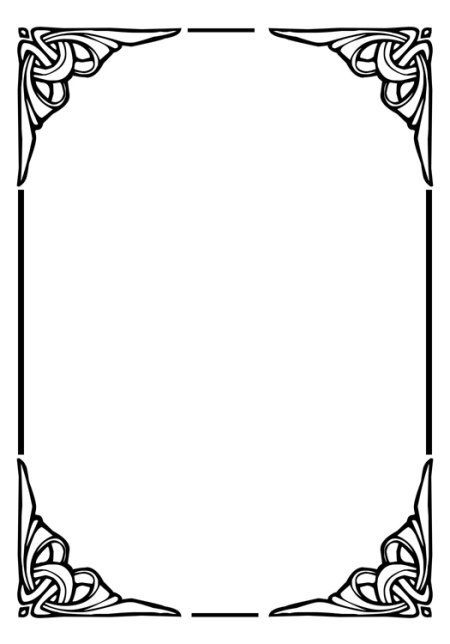 Black and White Borders and Frames A4 Size Paper Border Design For Project Black And White, Free Printable Borders For Paper, Black And White Border Designs, Boarders Designs, Valentines Day Border, Black And White Clip Art, Art Nouveau Frame, Black And White Border, Art Deco Borders