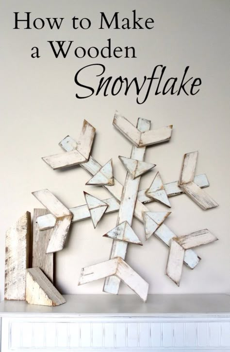 Best DIY Snowflake Decorations, Ornaments and Crafts - Wooden Snowflake - Paper Crafts with Snowflakes, Pipe Cleaner Projects, Mason Jars and Dollar Store Ideas - Easy DIY Ideas to Decorate for Winter - Creative Home Decor and Room Decorations for Adults, Teens and Kids http://diyjoy.com/diy-projects-snowflakes Pallet Snowflake Diy, Diy Large Wooden Snowflake, Diy Lighted Snowflake, Large Wooden Snowflakes, Wood Winter Decor, Wood Snowflake Decor, Wooden Winter Decor, Large Wooden Snowflakes Diy, Wooden Snowmen Diy