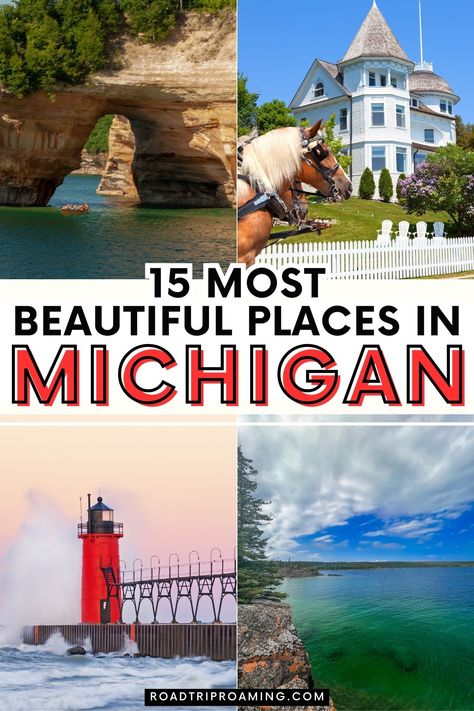 Michigan Alert! Discover the stunning beauty of The Great Lakes State! With its breathtaking views, rich history, gorgeous beaches, lush forests, and quaint towns, Michigan offers endless natural wonders. Ready to explore? Great Lakes Family Vacation, Michigan Lake Vacation, Road Trip Michigan, Michigan Road Trip Aesthetic, Michigan National Parks, Lake Superior Michigan, Day Trips In Michigan, Michigan Travel Summer, Greenfield Village Michigan