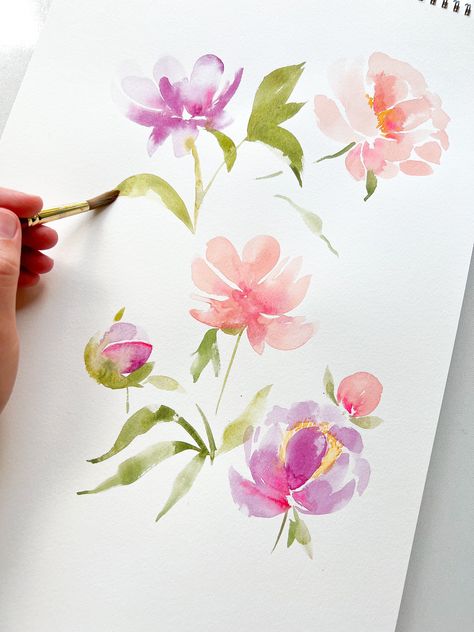 It has taken me years to feel comfortable painting loose watercolor flowers. Slowly but surely getting the hang of it.… | Instagram Watercolor Loose Flowers, Peonies Watercolor, Loose Florals, Loose Watercolor Flowers, Slowly But Surely, Watercolour Inspiration, Loose Watercolor, Watercolor Art Lessons, Floral Painting